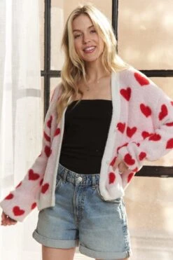 ADORA Fuzzy Heart Button Down Cardigan -Sydney So Sweet 9e201928 a58e 47e7 8557 4ba2b97f8d25 Max