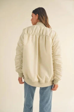 MABLE Back Ruched Utiltiy Bomber Jacket -Sydney So Sweet 9eb715b063104a8ab91282cb1146d236 Max Origin