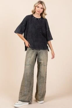 Mittoshop Mineral Wash Waffle Knit Short Sleeve Top -Sydney So Sweet 9f84f082 6b4a 4bb1 9a8f c02f40892ab7 Min