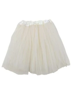 Ivory Tutu Skirt For Women – 3-Layer Tulle Ballet Skirt For Costume, Dress-Up, Dance, & Cosplay