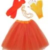80s Outfits For Women In Neon Orange - 4 Piece Costume In Adult & Plus Size -Sydney So Sweet Adult 80 s Orange 2