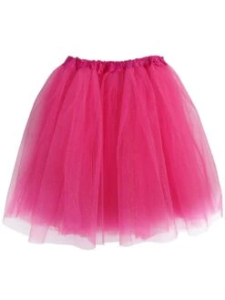 Hot Pink Tutu Skirt For Women – 3-Layer Tulle Ballet Skirt For Costume, Dress-Up, Dance, & Cosplay