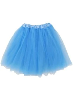 Light Blue Tutu Skirt For Women – 3-Layer Tulle Ballet Skirt For Costume, Dress-Up, Dance, & Cosplay