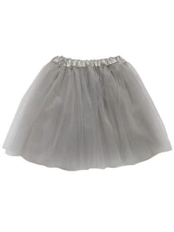 Silver Tutu Skirt For Women – 3-Layer Tulle Ballet Skirt For Costume, Dress-Up, Dance, & Cosplay