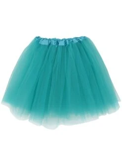 Turquoise Green Tutu Skirt For Women – 3-Layer Tulle Ballet Skirt For Costume, Dress-Up, Dance, & Cosplay