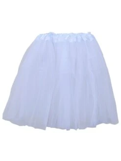 White Tutu Skirt For Women – 3-Layer Tulle Ballet Skirt For Costume, Dress-Up, Dance, & Cosplay