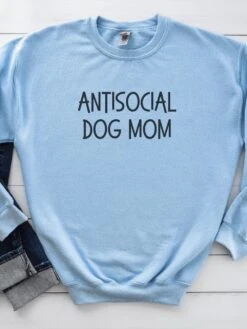Antisocial Dog Mom Unisex Heavy Blend™ Crewneck Sweatshirt - Many Colors 15 Antisocial Dog Mom Unisex Heavy Blend™ Crewneck Sweatshirt - Many Colors -Sydney So Sweet AntisocialDogMomLightBlue