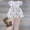 Autumn Beauty Girls Short Sleeve Fall Floral Outfit -Sydney So Sweet AutumnBeautyGirlsShortSleeveFallFloralOutfit