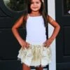 Gold Yellow Princess Costume Sequin Tutu Skirt In Kid, Adult, Or Plus Size