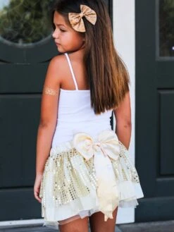 Gold Yellow Princess Costume Sequin Tutu Skirt In Kid, Adult, Or Plus Size -Sydney So Sweet BR Belle Tutu s 1
