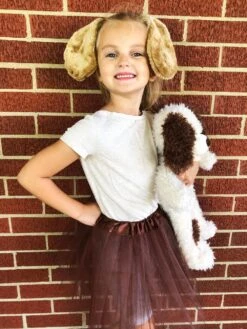 Girls Brown Puppy Costume - Complete Kids Costume Set With Tutu, Tail, & Ears -Sydney So Sweet BR Dog Costume 2 s 1