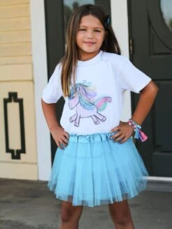 Light Blue Tutu Skirt For Girls – 3-Layer Tulle Ballet, Dance, And Dress-Up Costume Skirt -Sydney So Sweet BR Lt Blue Tutu 3 s 1