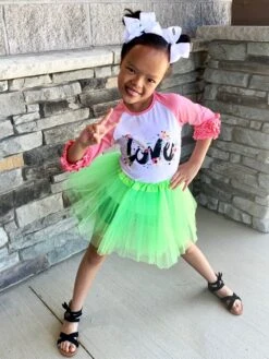 Neon Green Tutu Skirt For Girls – 3-Layer Tulle Ballet, Dance, And Dress-Up Costume Skirt