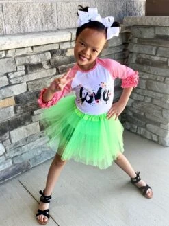 Solid Color Costume Tutu Skirt - Toddler, Little Girl, Kid Size For Dress Up -Sydney So Sweet BR N Green Tutu Ava s 1