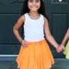 Neon Orange Tutu Skirt For Girls – 3-Layer Tulle Ballet, Dance, And Dress-Up Costume Skirt -Sydney So Sweet BR Orange Tutu s 1 1