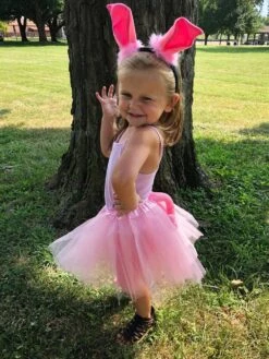 Girls Pink Pig Costume - Complete Kids Costume With Pink Tutu, Tail, & Ears