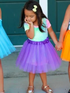 Purple Tutu Skirt For Girls – 3-Layer Tulle Ballet, Dance, And Dress-Up Costume Skirt -Sydney So Sweet BR Purple Tutu 3 s 1