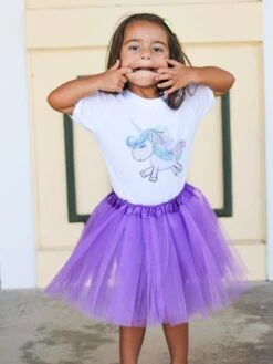 Purple Tutu Skirt For Girls – 3-Layer Tulle Ballet, Dance, And Dress-Up Costume Skirt -Sydney So Sweet BR Purple Tutu s 1