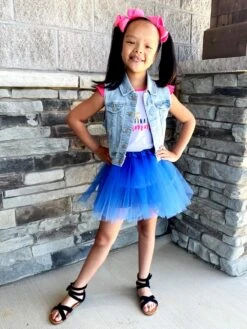 Royal Blue Tutu Skirt For Girls – 3-Layer Tulle Ballet, Dance, And Dress-Up Costume Skirt -Sydney So Sweet BR Royal Tutu Ava s 1