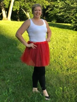 Red Tutu Skirt For Women – 3-Layer Tulle Ballet Skirt For Costume, Dress-Up, Dance, & Cosplay