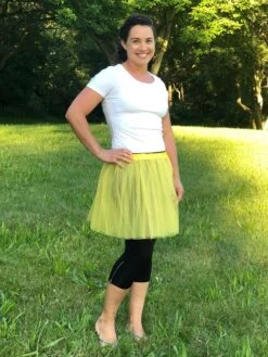 Yellow Tutu Skirt For Women – 3-Layer Tulle Ballet Skirt For Costume, Dress-Up, Dance, & Cosplay