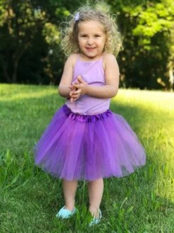 Purple Tutu Skirt For Girls – 3-Layer Tulle Ballet, Dance, And Dress-Up Costume Skirt -Sydney So Sweet Ballet Tutu Kid Purple BR a 1