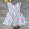 Balloon Party Blue & Pink Flutter Sleeve Girls Birthday Dress