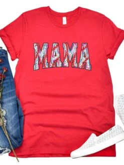 Baseball Mama Stitch Design Mom Graphic T-Shirt -Sydney So Sweet BaseballMamaRed 859f4c83 934d 4492 b9f9 70e8143dd752