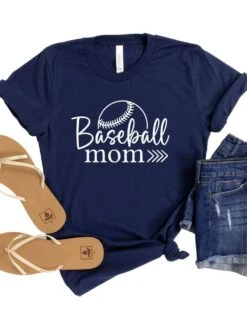 Baseball Mom T-Shirt In 12 Team Colors 21 Baseball Mom T-Shirt In 12 Team Colors -Sydney So Sweet BaseballMom1Navy