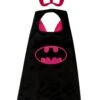 Hot Pink & Black Superhero Cape & Mask Costume Dress Up Cosplay Set - Kids & Adults -Sydney So Sweet Batgirl