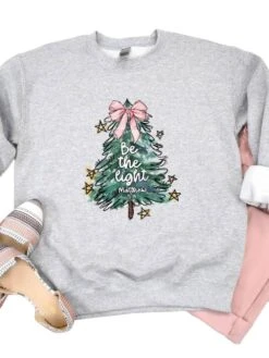 Be The LightChristmas Tree Heavy Blend Unisex Crewneck Graphic Sweatshirt 13 Be The LightChristmas Tree Heavy Blend Unisex Crewneck Graphic Sweatshirt -Sydney So Sweet Be the Light Sport Gray
