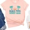 Beach More Worry Less Women's Jersey Short Sleeve Graphic Tee