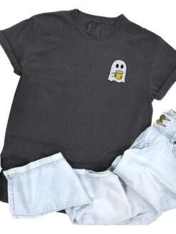 Beer Ghost Comfort Colors Embroidered Unisex T-Shirt -Sydney So Sweet Beer Ghost Pepper