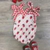Berry Cute Strawberries & Gingham Plaid Girls Baby Romper -Sydney So Sweet BerryCuteStrawberries GinghamPlaidGirlsBabyRomper