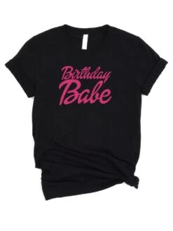 Birthday Babe Girls' Cotton Barbie Style Birthday T-Shirt - 3 Colors 7 Birthday Babe Girls' Cotton Barbie Style Birthday T-Shirt - 3 Colors -Sydney So Sweet BirthdayBabeBlack