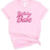Birthday Babe Girls' Cotton Barbie Style Birthday T-Shirt - 3 Colors