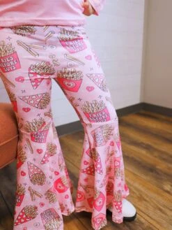 Fries Before Guys Pink Hearts Girls Bell Bottom Outfit -Sydney So Sweet BrooklynFries4