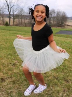 Ivory Tutu Skirt For Girls – 3-Layer Tulle Ballet, Dance, And Dress-Up Costume Skirt -Sydney So Sweet BrooklynIvoryTutu2