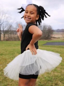 Ivory Tutu Skirt For Girls – 3-Layer Tulle Ballet, Dance, And Dress-Up Costume Skirt -Sydney So Sweet BrooklynIvoryTutu4