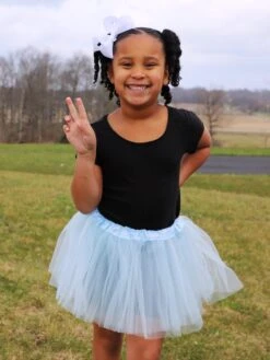 Light Aqua Blue Tutu Skirt For Girls – 3-Layer Tulle Ballet, Dance, And Dress-Up Costume Skirt -Sydney So Sweet BrooklynLightAqua2