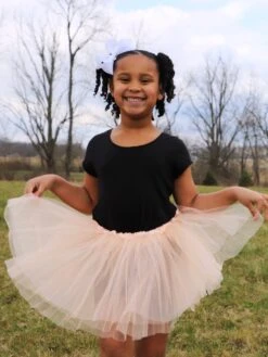 Solid Color Costume Tutu Skirt - Toddler, Little Girl, Kid Size For Dress Up -Sydney So Sweet BrooklynPeachTutu3