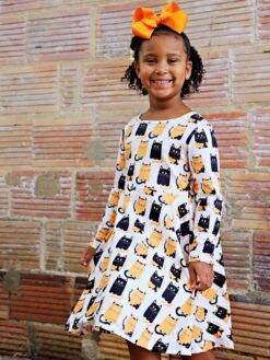 5 Pack Of 6" Grosgrain Fall Fun Seasonal Colors Girls Hair Bows -Sydney So Sweet BrooklyninLuckyBlackCatDress5s 1