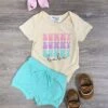 Bunny Babe Blue Two Piece Baby Easter Bloomer Outfit