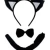 Black Cat Headband Ears & Tail, Kid Or Adult Costume Accessories Set -Sydney So Sweet CatHeadband