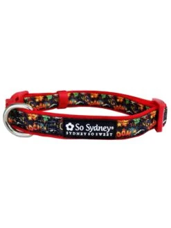 Comic Book Hero Red Fashion Dog Collar -Sydney So Sweet ComicBookHeroRedCollarc 1
