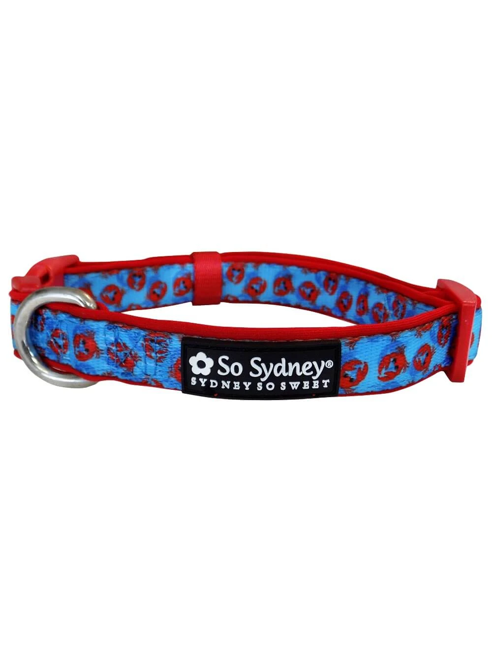 New England Crab Blue & Red Comfy Dog Collar 4 New England Crab Blue & Red Comfy Dog Collar - Image 2