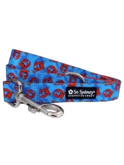 New England Crab Blue & Red Fun & Bright Dog Leash