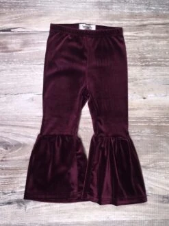 Dark Purple Girls Velvet Bell Bottoms