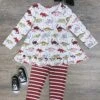 Dinos For Days Tunic Top & Striped Leggings Girls Outfit