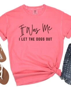 Funny Unisex Garment-Dyed T-Shirt - 'It Was Me I Let The Dogs Out'
